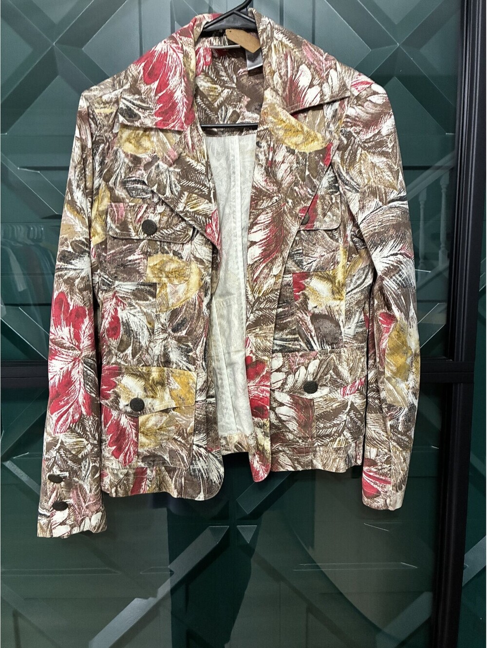 Chico's Ladies Multicolor Floral Button Up Jacket - Size 0